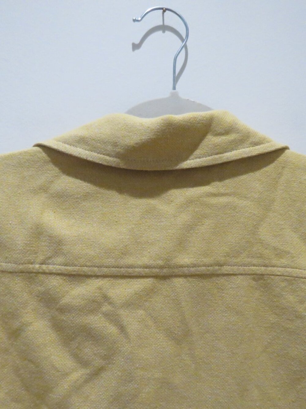 ANIAN Oxford Camp Collar Shirt Mustard Small Boxy Cropped Woven Casual Cotton - Picture 8 of 12